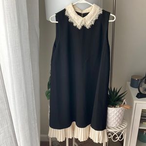 Nanette Leopore - Black and Cream Collared Dress (Size 10)